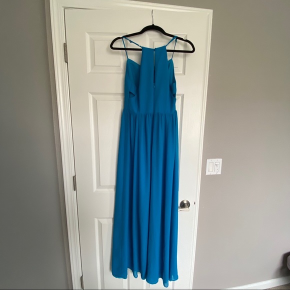 Turquoise strappy fit and flare maxi dress - Picture 5 of 6